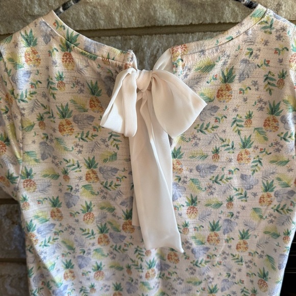 LC Lauren Conrad Pastel Floral Pineapple Top Tie Back XS - Picture 6 of 6